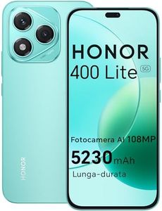 HONOR 400 Lite 5G Smartphone,8GB RAM 256GB Memoria Dual SIM NFC, 5230 mAh,108MP con pulsante AI telefono Android 15, 6.7 pollici AMOLED Eye-Care Display, IP64&SGS, Marrs Green [Versione italiana]
