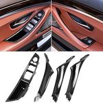 Jaronx Compatible with BMW 5 Door Handle 7PCS Kit, F10/F11 Carbon Fiber Pattern Door Handles, Driver Door Armrest+Passenger Door Pull Handle+Window Switch Covers for 520 523 525 528 530 535(2010-2016)