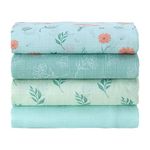 Viviland Muslin Baby Swaddle Blankets, Soft Silky Baby Swaddles for Newborn, Receiving Blankets for Baby Girls and Boys, 4-Pack Plants, 47 x 47 inches