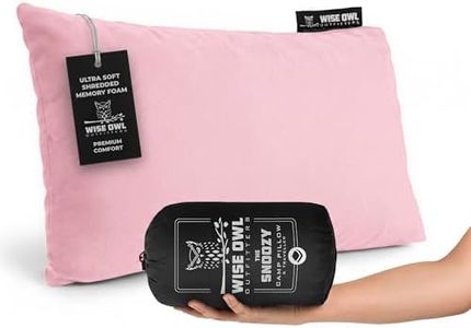 Wise Owl Outfitters Camping Pillow - Camping Essentials and Travel Pillow for Airplanes, Camping, and Travel - Memory Foam Washable Pillow - Small/Medium