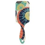 Hair Brush Colorful Japanese Umbrella Brown Gouache Anti-static Massage Hair Comb Wet And Dry Hairbrush Wetbrush for Thick Hair Detangling and Adding Shine