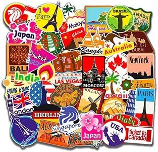 100PCS Rétro Vintage Stickers, Street Autocollants, Autocollants Vinyle Stickers pour Bagages, Valise voyage, Skateboard, Guitare, Ordinateur Portable, Phone, Voiture (World)