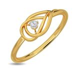 KISNA 14K Yellow SI Real Diamond Gold Ring for Women | Heart Rivka S14