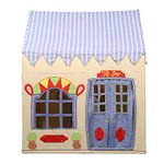 Second May Kids Tent House Toy Shop Small Size Tent House for Kids Cream Blue - Tent & Frame Kids Portable Small Size Tent House with Non-Slip Padded Mat Home Theme Play House Kids Tent House For Kids