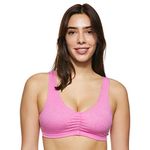 Hanes Womens X-Temp Wireless Bra Pack, Stretch Pullover Bra, Low-Impact Racerback Bra, 2-Pack, Gravel Grey Heather/Pink Power Heather, L