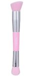 Foundation Makeup Brush - Buffing, Blending, Highlight, Contouring. Contour Brush for use with Cream, Powder, Blush, Liquid Foundation, Concealer, Primer, Bronzer. Double Ended Make up Brush [Pink]