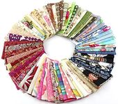RayLineDo® 50pcs 10*10cm Fabric Patchwork Craft Cotton Material Mixed Squares Bundle