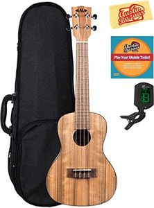 Kala KA-PWC Pacific Walnut Concert Ukulele Bundle with Hard Case, Tuner, Austin Bazaar Instructional DVD, and Polishing Cloth