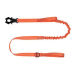 ICEFANG Tactical Dog Leash,K9 Training Walking Bungee Lead with 2 Control Handle,Heavy Duty Quick Release Metal Clasp,for Medium Large Breed (Reflective Orange, 6 FT)