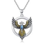 SLIACETE Phoenix Necklace Sterling Silver Nirvana of Phoenix Necklace Rising Phoenix Jewelry Birthday Gifts for Her Women Men