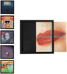 Ilyapa Removable Vinyl Record Display Frame - 6 Pack Wood Record Album Frame for Wall - Easily Slide your Album Artwork Sleeves In & Out - Black