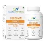 Steadfast Nutrition Curcumin with Piperine | Natural & Potent Supplements for Improved Wellbeing & Health| Immunity| Gut Health | Joint Support (60 Tablets)