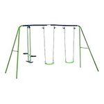 Outsunny Metal Swing Set with Glide