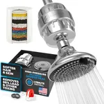 SparkPod Luxury Filtered Shower Head Set Multi Stage Shower Filter - Reduces Chlorine and Heavy Metals - 3 Spray Settings Shower Head Filter for Hard Water - Showerhead with Filter (Polished Chrome)