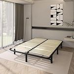 Mondeer Double Bed Frame, Platform Bed Base with Wooden Slats and Metal Support Completely Desmountable for 140 x 190cm Mattress