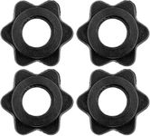 LONGHEXINA 4 PCS Dumbbell Clips Dumbbell Hex Nut Spinlock Collar Spin Lock Screw Nuts Dumbbell Barbell Bar Clips for Lifting Barbells Dumbbell Bars