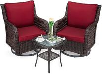 Amyove Patio Chairs Bistro Sets, Maroon