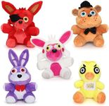 Generic 5Pcs Five Nights Freddy's Plush - FANF Horror Game Stuffed Plush Cartoon Doll Plush Pillow Room Decorat Gift for Fans Kids Boys and Girls