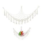 Toy Storage Hammock for Stuffed Animals Net Hammock Plush Toy Hanging Corner Soft Toy Hammock with Hooks for Kids Bedroom Decor, 140×140×100cm