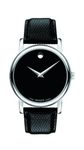 Movado Men's Museum Classic Round Dial Black Strap Watch 2100002