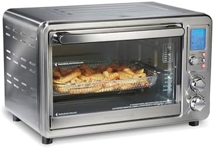 Hamilton Beach 6-in-1 Sure Crisp Air Fryer Toaster Oven Combo & Electric Indoor Grill, 450 F Searing Temp, Bake, Broil, Toast and Pizza Function, .88 cu. ft., 6 Slice Capacity, Stainless Steel (31395)
