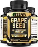 Grape Seed Extract 27,050 mg Equivalent 120 Capsules - 95% Polyphenols - Maximum Strength Standardized Extract with Green Tea, Quercetin, Red Wine, Black Pepper