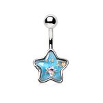 Dynamique 316L Surgical Steel Rainbow Glitter Star Belly Button Ring (Sold Per Piece), metal, not known,