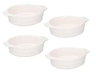 Invero Set of 4 Ceramic Oval Oven to Table Baking Serving Dish 440ml White - Ideal for Tapas, Tarts, Quiche, Pies and more