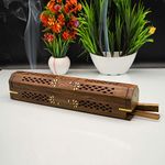 Naayaab Craft Wooden Agarbatti Incense Stick Box Holder Dhoop Stand Ash Catcher - for Medium Size Agarbatti(Rectangular)