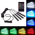 ZOOOMY 4 Strip 9 LED Multi-Colour Car Atmosphere Light for Car Interior Under Dash Lighting Kit with Sound Active Function and Wireless Remote for Mahindra XUV 500 (Type-I) 2011-2016