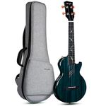 Enya Tenor Ukulele All Mahogany Ukulele with Built-in AcousticPlus Pickup and Deluxe Ukulele Case(EUT-Feather/BL)
