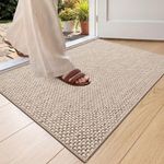 COLOR&GEOMETRY Small Thin Door Mats Indoor 43x75cm, Non Slip Front Door Mat Inside (Rolled-up NO Creases), Low Profile Inside Doormat, Easy to Clean Doormat, Floor Mat For Entryway, Patio, Khaki