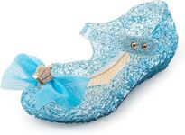 Frozen Elsa Shoes Girls Princess Party Dress Up Mary Jane Shoes with Bow Kids Cinderella Cosplay Jelly Shoes Snow Queen Sandals for Little Girls