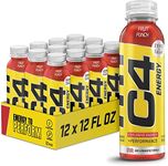 Cellucor C4 Energy Non-Carbonated Zero Sugar Energy Drink, Pre Workout Drink + Beta Alanine - Fruit Punch - 12 FL OZ (355 ml) - Pack of 12