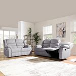 SORRENTO - Recliner Grey Fabric 3+2+1 sofa Set - 3 Seater Suite For Living Room Furniture - 2 Seater Modern sofas & couches(3+2 Seater)