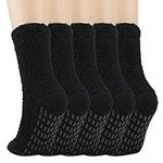 QKURT 5 Pairs Fluffy Socks, Winter Slipper Socks Fuzzy Bed Socks Cosy Sleep Socks Supper Warm House Socks for Men Boys