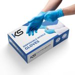 Kashi Surgicals Powder Free Nitrile Hand Gloves, Food Grade, Made in Malaysia (Medium, Blue, Box of 80), Pack of 1