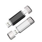 Vansuny 2 Pack 128GB USB C Flash Drive 2 in 1 OTG USB 3.0 + USB C Memory Stick with Keychain Dual Type C USB Thumb Drive Photo Stick Jump Drive (Black & Silver)