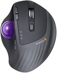 ProtoArc Wireless Trackball Mouse, EM01 NL Ergonomic Bluetooth Rollerball Thumb Mouse Rechargeable Computer Laptop Mouse, Adjustable Angle & 3 Device Connection for PC, Mac, Windows (Purple Ball)