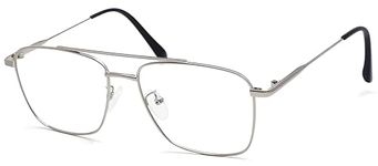 Roshfort Eyewear Zero Power Blue Cut & Antiglare Computer Square Eyeglasses | Men & Women | Medium - Pack Of 1