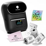 Phomemo M110 Label Maker with 3 Rolls Label Paper, Wireless Bluetooth Thermal Label Printer for Retail,Office, Barcode Printer for Small Business,Black