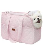 Patazone Small Dog Carrier Pink Cat Handbag,Cat Puppy Bag with Multiple Pockets,Kitties Breathable Mesh Soft Cushion Traveling Pets Tote Purse Picnic Outdoor Trip Max 15lb