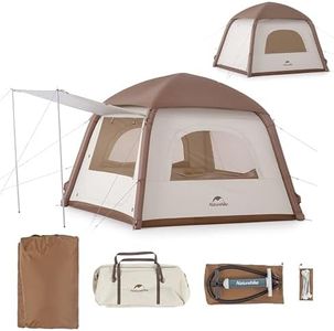 Naturehike Portable Air Inflatable Tent with Hand Pump,1 min Setup,UPF50+,1.65m High Canopy Tent,with Two Large Awning Vestibules,Family,5-Sided Ventilation