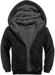 SWISSWELL Unisex Boys Girls Fleece Hoodie Sherpa Lined Jacket Zip Up Hooded Sweatshirt Winter Outerwear for Kids (Carbon Black, 10-11)