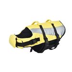 Amazon Basics Dog Adjustable Life Jacket with Reflective Stripes, Yellow, Large