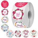 Clickedin 500 Pieces Round Multi Designs Thank You Floor Stickers for Small Business, Vinyl, 1.5 X 1.5 Inches (Thank You Sticker), Self-Adhesive