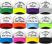 Funky Junque Bridal Bachelorette Party Snap Back Foam Trucker Hat I'll Bring The Baseball Cap, 12 - Most Popular Pack, One Size