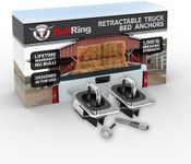 Bull Ring Stainless Steel Flush Fit Retractable Truck Bed Tie Down Anchors, Fits 1995+ Dodge Ram & 2014-2019 Tundra Crew Max, Rail Cap Trim Required to Install, 1,000 lbs Rated Capacity (1 Pair)