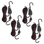 4 Pcs Kayak Rope Tie Downs Straps, 1/8" x 6Ft Adjustable Ratchet Hanger Rope Canoe Bow and Stern Tie Down Strap,Heavy Duty Tie Downs Rope Hanger Kayak Accessories