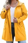 IN'VOLAND Plus Size Rain Jacket for Women Waterproof with Hood Trech Coat for Women Lightweight Raincoats Long Windbreaker